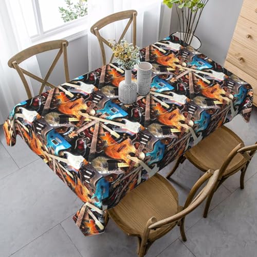 YBGHDAA Rechteckige Tischdecke mit magischem E-Gitarre-Musikdruck, 89 x 140 cm, pflegeleichte Stoff-Tischdecke für Frühlingsfeiern YBGHDAA Rechteckige Tischdecke mit magischem E-Gitarre-Musikdruck, 89 x 140 cm, pflegeleichte Stoff-Tischdecke für Frühlingsfeiern von YBGHDAA