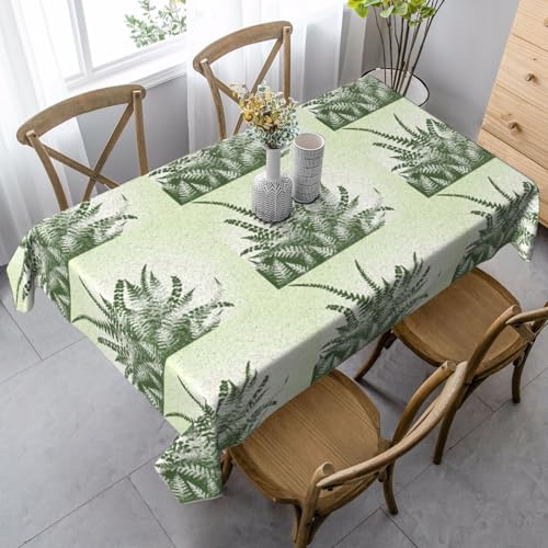 YBGHDAA Rechteckige Tischdecke mit natürlicher Pflanzen-Silhouette, Farnblatt-Druck, 80 x 140 cm, pflegeleichte Stoff-Tischdecke für Frühlingsfeiern YBGHDAA Rechteckige Tischdecke mit natürlicher Pflanzen-Silhouette, Farnblatt-Druck, 80 x 140 cm, pflegeleichte Stoff-Tischdecke für Frühlingsfeiern von YBGHDAA