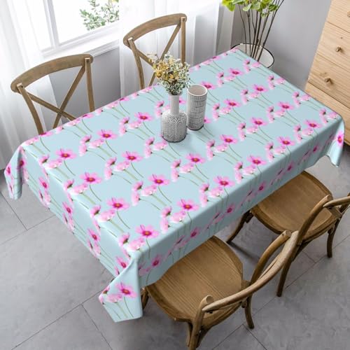 YBGHDAA Rechteckige Tischdecke mit rosa Blättern und Blumen. Pflegeleichte Stoff-Tischdecke für Frühlingsfeiern YBGHDAA Rechteckige Tischdecke mit rosa Blättern und Blumen. Pflegeleichte Stoff-Tischdecke für Frühlingsfeiern von YBGHDAA