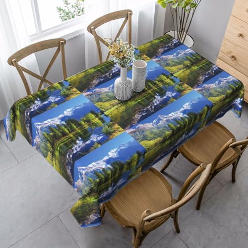 YBGHDAA Rechteckige Tischdecke mit schneebedeckten Bergen, 80 x 140 cm, pflegeleichte Stoff-Tischdecke für Frühlingsfeiern YBGHDAA Rechteckige Tischdecke mit schneebedeckten Bergen, 80 x 140 cm, pflegeleichte Stoff-Tischdecke für Frühlingsfeiern von YBGHDAA