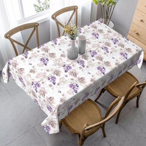 YBGHDAA Rechteckige Tischdecke mit schönem Weinblatt-Aufdruck. Pflegeleichte Stoff-Tischdecke für Frühlingsfeiern YBGHDAA Rechteckige Tischdecke mit schönem Weinblatt-Aufdruck. Pflegeleichte Stoff-Tischdecke für Frühlingsfeiern von YBGHDAA