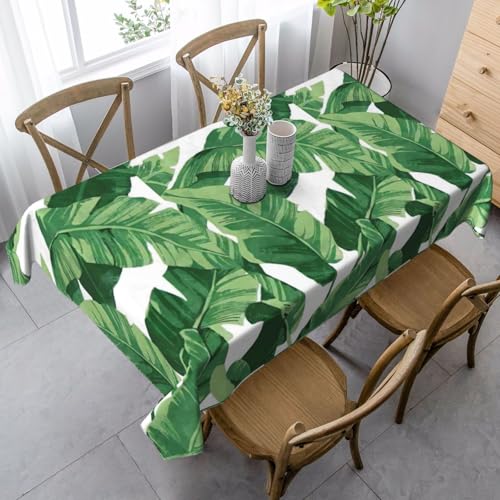 YBGHDAA Rechteckige Tischdecke mit süßem grünen Palmenblättern. Pflegeleichte Stoff-Tischdecke für Frühlingsfeiern YBGHDAA Rechteckige Tischdecke mit süßem grünen Palmenblättern. Pflegeleichte Stoff-Tischdecke für Frühlingsfeiern von YBGHDAA
