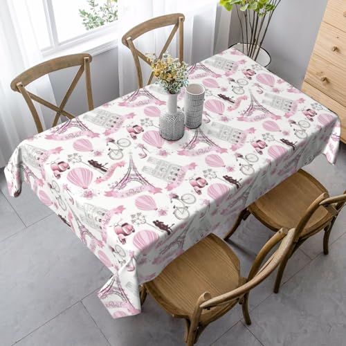 YBGHDAA Romantische Paris-Tischdecke mit Schmetterlings-Eiffeldruck, rechteckig, 80 x 140 cm, pflegeleichte Stoff-Tischdecke für Frühlingsfeiern YBGHDAA Romantische Paris-Tischdecke mit Schmetterlings-Eiffeldruck, rechteckig, 80 x 140 cm, pflegeleichte Stoff-Tischdecke für Frühlingsfeiern von YBGHDAA