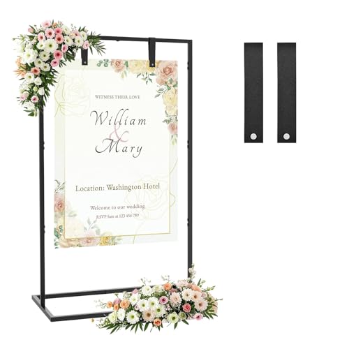 YBIETH Hochzeitsschild-Halter, 161,8 x 76,2 x 50,8 cm, Aufschrift "Welcome to Our Wedding Sign", robuster Staffelei-Ständer für Schilder mit 2 Lederriemen, geeignet für Sitztabelle, Empfang, Poster YBIETH Hochzeitsschild-Halter, 161,8 x 76,2 x 50,8 cm, Aufschrift "Welcome to Our Wedding Sign", robuster Staffelei-Ständer für Schilder mit 2 Lederriemen, geeignet für Sitztabelle, Empfang, Poster von YBIETH