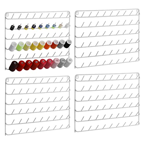YBING 4er Set 54-Spulen-Nähgarnhalter, Garnhalter/Fadenhalter Organizer, Metallständer zum Organisieren zum Aufhängen für Stickerei, Quilten, Nähen(Weiß) von YBING
