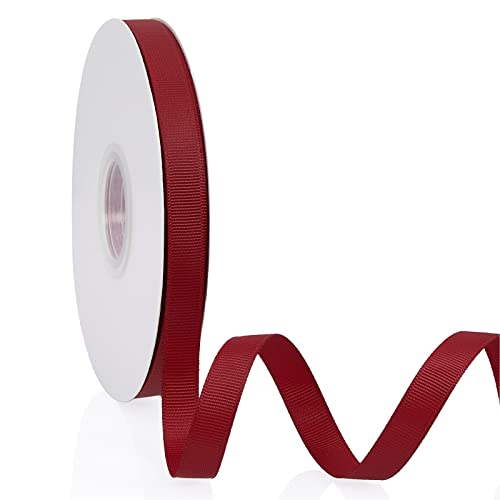 Burgunderrot, 0,95 cm x 45,7 m, einfarbig, doppelseitiges Ripsband für Geschenke, Hochzeit, Party, Basteln Burgunderrot, 0,95 cm x 45,7 m, einfarbig, doppelseitiges Ripsband für Geschenke, Hochzeit, Party, Basteln von YBLANDEG
