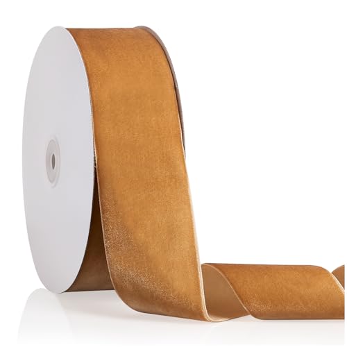 Khaki-Samtband, 5,1 cm x 20 m, Weihnachtsband, perfekt für Weihnachtsbaumkranz, Blumenstrauß, Dekoration, handgefertigte Ornamente, Geschenkverpackungen und Schleifenherstellung Khaki-Samtband, 5,1 cm x 20 m, Weihnachtsband, perfekt für Weihnachtsbaumkranz, Blumenstrauß, Dekoration, handgefertigte Ornamente, Geschenkverpackungen und Schleifenherstellung von YBLANDEG