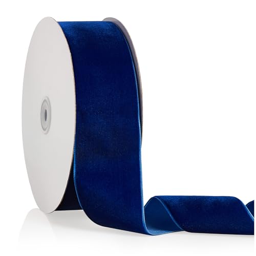 Marineblaues Samtband, 5,1 cm x 20 m, Weihnachtsband, perfekt für Weihnachtsbaum, Kranz, Blumenstrauß, Dekoration, handgefertigte Ornamente, Geschenkverpackungen und Schleifenherstellung Marineblaues Samtband, 5,1 cm x 20 m, Weihnachtsband, perfekt für Weihnachtsbaum, Kranz, Blumenstrauß, Dekoration, handgefertigte Ornamente, Geschenkverpackungen und Schleifenherstellung von YBLANDEG