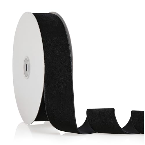 Schwarzes Samtband, 3,8 cm x 20 m, Weihnachtsband, perfekt für Weihnachtsbaumkranz, Blumenstrauß, Dekoration, handgefertigte Ornamente, Geschenkverpackungen und Schleifenherstellung Schwarzes Samtband, 3,8 cm x 20 m, Weihnachtsband, perfekt für Weihnachtsbaumkranz, Blumenstrauß, Dekoration, handgefertigte Ornamente, Geschenkverpackungen und Schleifenherstellung von YBLANDEG