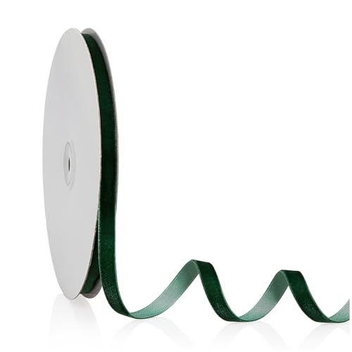 Waldgrünes Samtband, 0,6 cm x 20 m, Weihnachtsband, perfekt für Weihnachtsbaum, Kranz, Blumenstrauß, Dekoration, handgefertigte Ornamente, Geschenkverpackungen und Schleifenherstellung Waldgrünes Samtband, 0,6 cm x 20 m, Weihnachtsband, perfekt für Weihnachtsbaum, Kranz, Blumenstrauß, Dekoration, handgefertigte Ornamente, Geschenkverpackungen und Schleifenherstellung von YBLANDEG