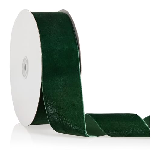 Waldgrünes Samtband, 5,1 cm x 20 m, Weihnachtsband, perfekt für Weihnachtsbaumkranz, Blumenstrauß, Dekoration, handgefertigte Ornamente, Geschenkverpackungen und Schleifenherstellung Waldgrünes Samtband, 5,1 cm x 20 m, Weihnachtsband, perfekt für Weihnachtsbaumkranz, Blumenstrauß, Dekoration, handgefertigte Ornamente, Geschenkverpackungen und Schleifenherstellung von YBLANDEG