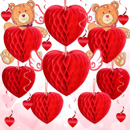 YBwanli 14ps Valentinstag deko,heiratsantrag deko,360-Grad-Anzeige,verlobung deko,Marry me deko,Herz Bär umarmen deko,Heiratsantrag Deko,Märchen Romantisch Herzen Deko von YBwanli
