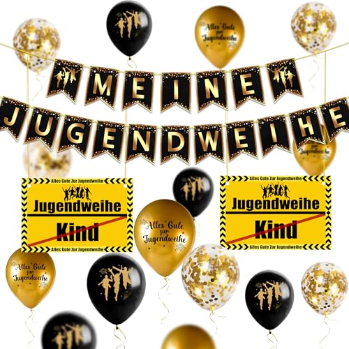 YBwanli Jugendweihe Deko,Schild zur Jugendweihe,Schwarz Gold Meine Jugendweihe Banner Luftballons, Junge & Mädchen Gastgeschenke Jugendweihe,Jugendliche Schenken Personalisierte Geschenkideen YBwanli Jugendweihe Deko,Schild zur Jugendweihe,Schwarz Gold Meine Jugendweihe Banner Luftballons, Junge & Mädchen Gastgeschenke Jugendweihe,Jugendliche Schenken Personalisierte Geschenkideen von YBwanli