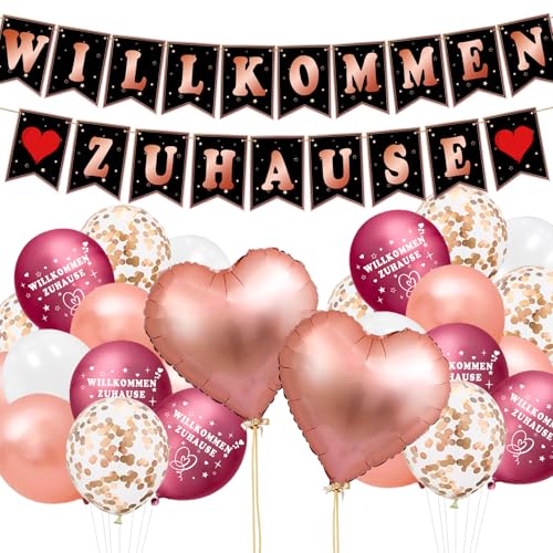 YBwanli willkommen zuhause,25Stück welcome home,herzlich willkommen girlande zurück,Elegante Roségold-Tonkombination,Geeignet für: Einweihungsfeier, Zuhause, Geburt, Urlaubsdekoration YBwanli willkommen zuhause,25Stück welcome home,herzlich willkommen girlande zurück,Elegante Roségold-Tonkombination,Geeignet für: Einweihungsfeier, Zuhause, Geburt, Urlaubsdekoration von YBwanli