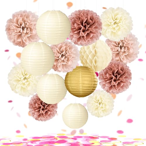 YBwanli rosa pomponsgartenparty deko,Hochzeit Dekorpapier Blumenpuscheln Papier deko,baby shower deko,paper lanterns deko,Confetti Suitable:Geburtstag wedding Party 15pcs set YBwanli rosa pomponsgartenparty deko,Hochzeit Dekorpapier Blumenpuscheln Papier deko,baby shower deko,paper lanterns deko,Confetti Suitable:Geburtstag wedding Party 15pcs set von YBwanli