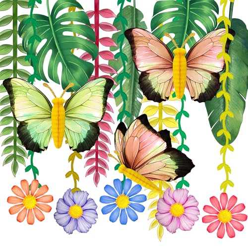 YBwanli schmetterling gartenparty, jungle dschungel deko,hawaii sommer party deko,tischdeko outdoor,Wiederverwendbare Pflanzen-Insekten-Ornamente aus Papier YBwanli schmetterling gartenparty, jungle dschungel deko,hawaii sommer party deko,tischdeko outdoor,Wiederverwendbare Pflanzen-Insekten-Ornamente aus Papier von YBwanli