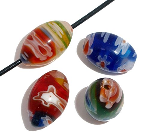 50Pcs Glas Lampwork-Perlen Mixed für die Herstellung von Schmuck wie Armbänder Halsketten Ringe 13x8mm von YC