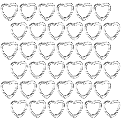 YC Silber Ton Herz mit Flügel Spacer Perlen Metall lose Perlen Craft DIY Schmuckherstellung Charms Anhänger, metall, Antique Silver-3, 14x14mm von YC