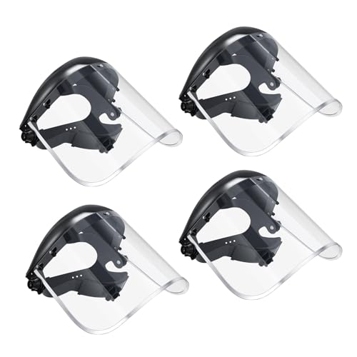 YCBTREE 4 Pcs Sicherheit Gesichtsschutz, Schutzhelm mit Visier, Gesichtsschutzmaske, Forstschutzhelm, Kettensäge Helm für Bau, Schleifen, Gartenarbeit Logging Lawn von YCBTREE