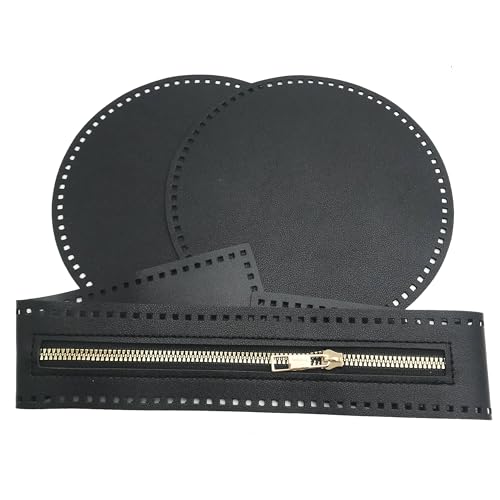 YCCOOGH 3-teiliges Bastelset aus PU-Leder, Taschenboden und Reißverschluss, handgefertigtes Geldbörsen-Bastelbedarf, Kunst- und Bastelschmuck, Zubehör J101 von YCCOOGH