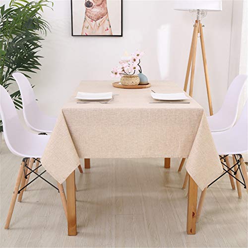 YCDZ Einfache Rechteckige Tischdecke, Gestreift, Wasserdicht, Antifouling, Maschinenwaschbar, Benutzt Für Die Küche Tischdekoration (Beige,90 x 130 cm) von YCDZ