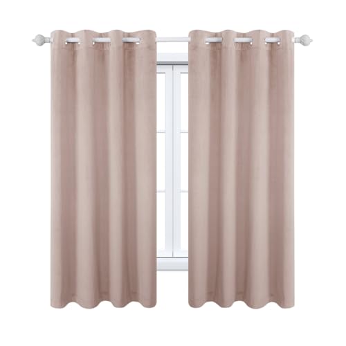 YCDZSW 2er Set Wohnzimmer Gardinen mit Ösen, Gardinen Samt Velvet weiche, Verdunklungsvorhang, Vorhang Schalldicht Wärmeisolierende, für Deko Schlafzimmer Wohnzimmer (Lichtpulver,132x 160cm) von YCDZSW