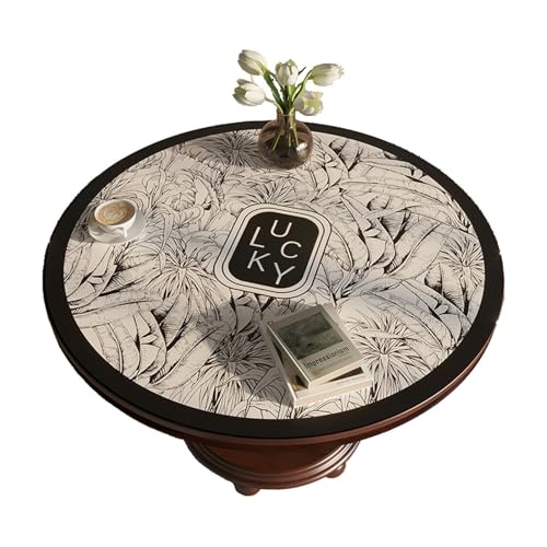 YCDZSW PU Leder Tischdecke, Tischmatte Rund Schreibtisch, Wasserdicht Ölbeständig Tischdecke, Abwischbar Tischdecke Für Hause Küche Restaurant (A,50cm) von YCDZSW