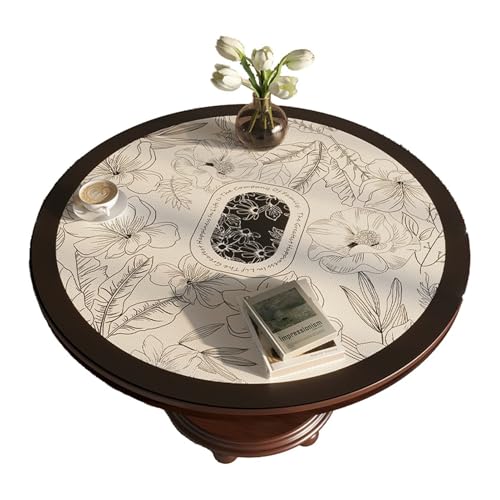 YCDZSW PU Leder Tischdecke, Tischmatte Rund Schreibtisch, Wasserdicht Ölbeständig Tischdecke, Abwischbar Tischdecke Für Hause Küche Restaurant (B,60cm) von YCDZSW