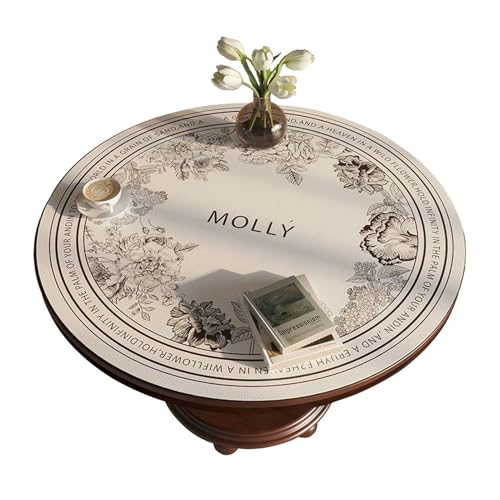 YCDZSW PU Leder Tischdecke, Tischmatte Rund Schreibtisch, Wasserdicht Ölbeständig Tischdecke, Abwischbar Tischdecke Für Hause Küche Restaurant (C,50cm) von YCDZSW