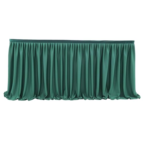 YCDZSW Tischrock Tischdecke | Tischröcke Für Rechteck Tisch Spandex Stretch | Faltenfreie Tischdecke Mit Rock Für Hochzeit Geburtstag Party Dekoration Tischdecken (DunkelgrüN,14ft) von YCDZSW