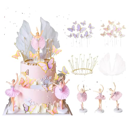 Ballerina Cake Decoration Birthday Decoration Girl – Pack of 25 Ballerina Figure Cake Decoration Butterfly Cupcake Topper, Ballet Birthday Party Decoration Ballerina Cake Decoration Birthday Decoration Girl – Pack of 25 Ballerina Figure Cake Decoration Butterfly Cupcake Topper, Ballet Birthday Party Decoration von YCGDPH