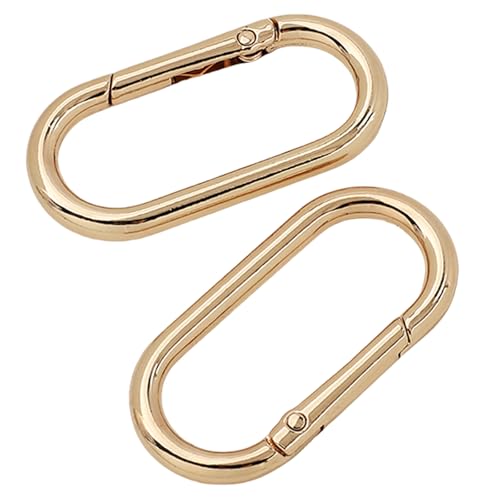2 Stück ovale Metall-Schnallen, Feder-Schlüsselanhänger, Schnallen, Taschenzubehör für Geldbörse, Tasche, Handtasche von YCHUCH