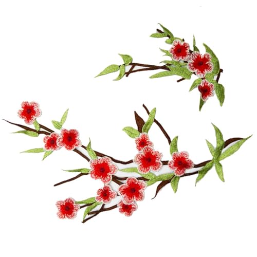 2 x bestickte Blumen-Applikation zum Aufnähen auf Kleidung, Reparatur, Jeans, Jacken, Röcke, Hochzeitskleider, Dekoration 2 x bestickte Blumen-Applikation zum Aufnähen auf Kleidung, Reparatur, Jeans, Jacken, Röcke, Hochzeitskleider, Dekoration von YCHUCH