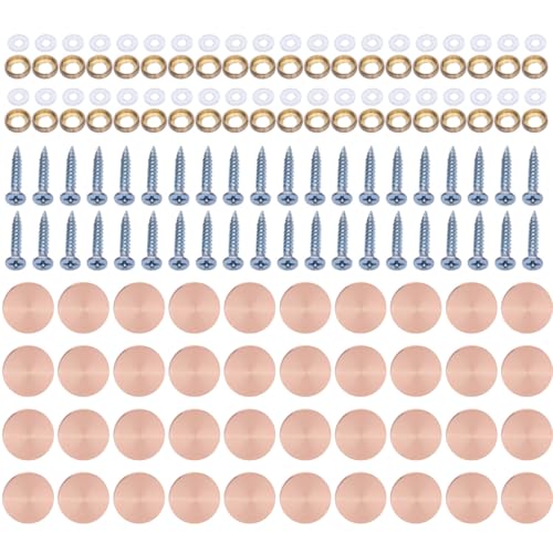 40 Stück Glas-Schraubkappen, Stahl, dekorative Abdeckungen, Wanddekoration, Befestigungselemente, einfach zu verwenden, für Bad und Küche 40 Stück Glas-Schraubkappen, Stahl, dekorative Abdeckungen, Wanddekoration, Befestigungselemente, einfach zu verwenden, für Bad und Küche von YCHUCH