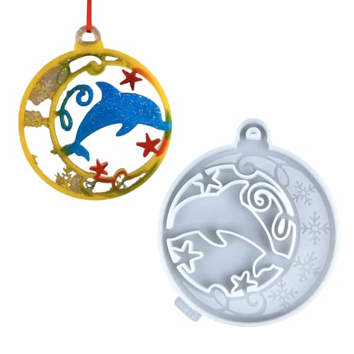 Handgefertigte Schmuckdekoration, Schlüsselanhänger, Epoxidharz, Weihnachtsbaum, Delfin-Anhänger, Formzubehör von YCHUCH