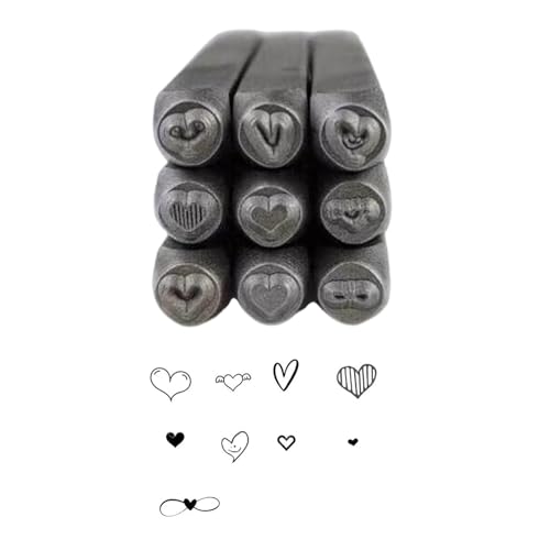 Set mit 9 Stanzschablonen aus Metall, Leder, Metallstanzer, Stempel, handgeschnitztes Werkzeug, Schmuckherstellung, Zubehör von YCHUCH