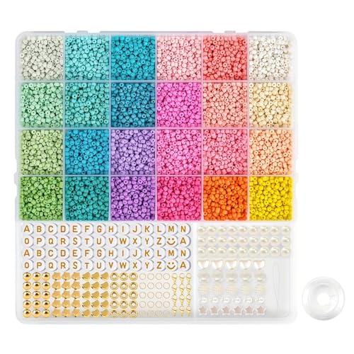YCHUCH 1 Box Perlen zur Schmuckherstellung, Armbandherstellung, kleine Perlen, Freundschaftsarmband, Schlüsselanhänger-Set für Kinder, DIY-Kunst von YCHUCH