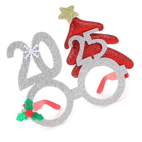 YCHUCH 2025 Brillen Urlaub Brillenrahmen Weihnachten Brillenrahmen Lustige Brille Weihnachten Kostüm Brille Partyzubehör von YCHUCH