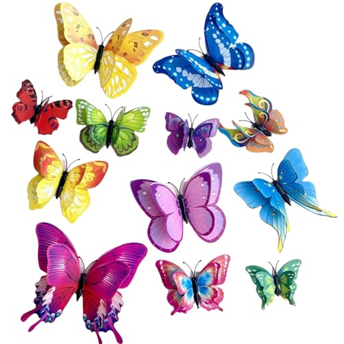 YCHUCH 24 bunte Schmetterling-Kuchenaufsätze, Kuchendekorationen, Kucheneinsatz für Geburtstag YCHUCH 24 bunte Schmetterling-Kuchenaufsätze, Kuchendekorationen, Kucheneinsatz für Geburtstag von YCHUCH