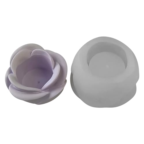 YCHUCH 3D-Silikonform für Kerzenhalter, Rosenblüten, Kerzenhalter, Epoxidharz, Gießform für Zuhause von YCHUCH