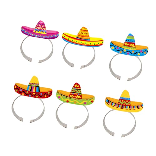 YCHUCH Buntes Sombrero-Stirnbänder-Set für Festivals und Geburtstage, 6-teiliges Kopfbedeckung, Kopfbedeckung, Motto-Party-Dekoration YCHUCH Buntes Sombrero-Stirnbänder-Set für Festivals und Geburtstage, 6-teiliges Kopfbedeckung, Kopfbedeckung, Motto-Party-Dekoration von YCHUCH