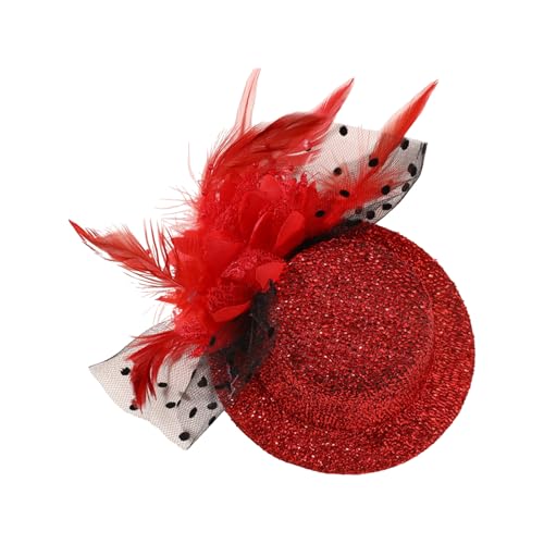 YCHUCH Fascinator aus gefiedertem Netzstoff, Haarspange mit Blume für Cocktails, Partys, Verkleidungen, Accessoires, Karneval, Party, Kopfbedeckung von YCHUCH