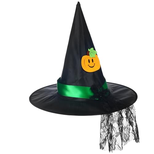 YCHUCH Hexenhut für Kinder, Halloween-Partyhut, spitzer Hexenhut, Partyzubehör für Karnevals-Dekorationen von YCHUCH