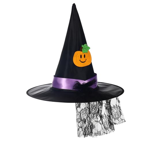 YCHUCH Hexenhut für Kinder, Halloween-Partyhut, spitzer Hexenhut, Partyzubehör für Karnevals-Dekorationen YCHUCH Hexenhut für Kinder, Halloween-Partyhut, spitzer Hexenhut, Partyzubehör für Karnevals-Dekorationen von YCHUCH