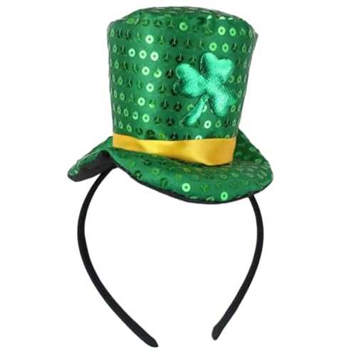 YCHUCH Kopfband, Partyhut, Kobold, grüner Rand, grüner Ofenrohr-Hut, für Irish Day Club, irisches Urlaubszubehör von YCHUCH