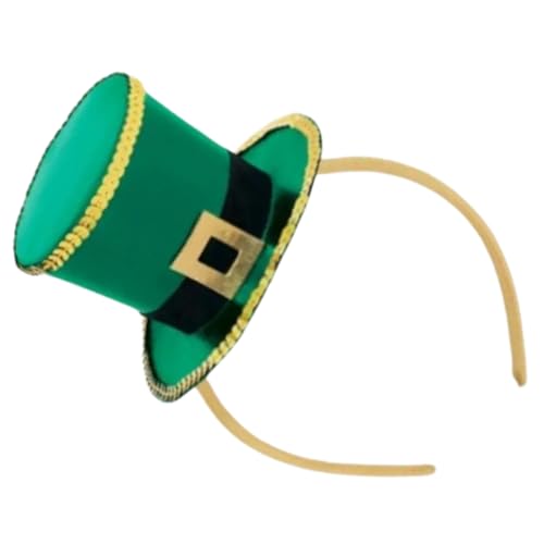 YCHUCH Kopfband, Partyhut, Kobold, grüner Rand, grüner Ofenrohr-Hut, für Irish Day Club, irisches Urlaubszubehör von YCHUCH