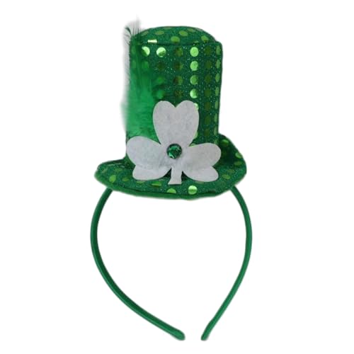 YCHUCH Kopfband, Partyhut, Kobold, grüner Rand, grüner Ofenrohr-Hut, für Irish Day Club, irisches Urlaubszubehör von YCHUCH