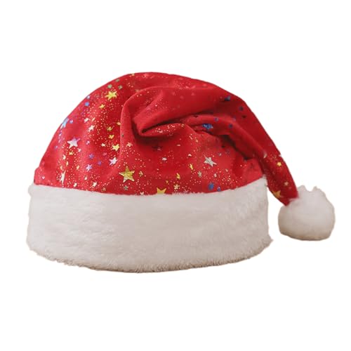 YCHUCH Samt-Weihnachtsmütze, bequeme Weihnachtsmütze, dick, für Weihnachten, Neujahrsfeiern von YCHUCH