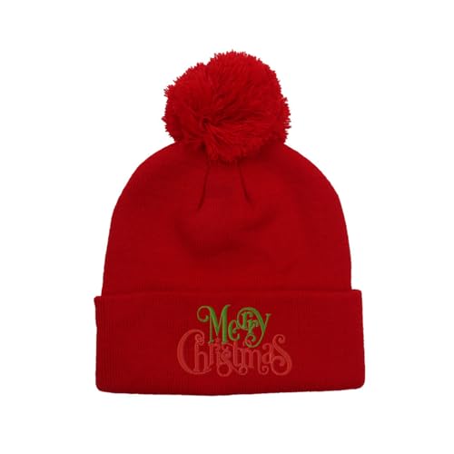 YCHUCH Schöne Weihnachtsmütze, lustige Form, Weihnachtsmütze, Buchstaben-Stickerei, Hüte für Winterfeiern und Freizeitkleidung von YCHUCH