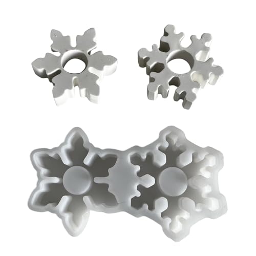 YCHUCH Silikon-Kerzenhalter-Formen mit Weihnachts-Schneeflocke, Kerzenhalter, Formen für Epoxidharz, Kerzenständer, Zuhause YCHUCH Silikon-Kerzenhalter-Formen mit Weihnachts-Schneeflocke, Kerzenhalter, Formen für Epoxidharz, Kerzenständer, Zuhause von YCHUCH